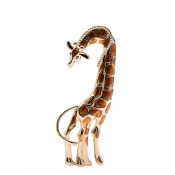 Broche girafe en émail