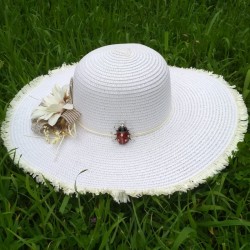 Broche scarabée vintage rouge en émail sur chapeau