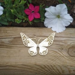 Broche papillon de luxe sur le dos épingle visible